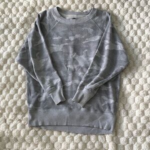 Aerie Gray Camouflage Crew Neck Sweater